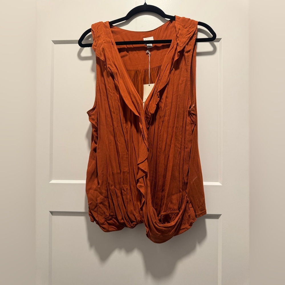 a new day Rust Ruffle-Front Sleeveless Camisole